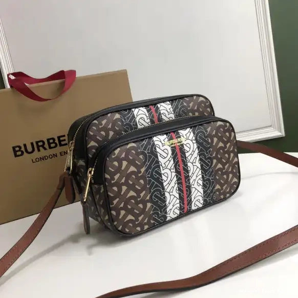 Official FirstBag Ru BURBERRY Medium E-canvas Monogram Bag Stripe Camera 0520